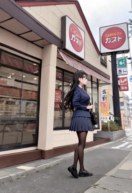 ファミレスの外観G family restaurant G SDXL