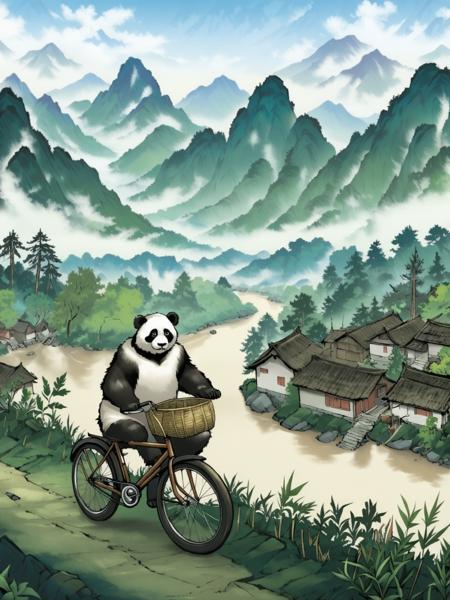 SD3.5 Chinese Scene Ink Painting Style版本SD3.5L (ID: 1022837)