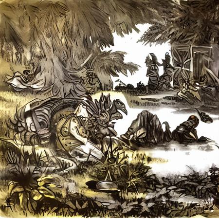 Illustrations for fairy tales, Nikolai Kochergin style