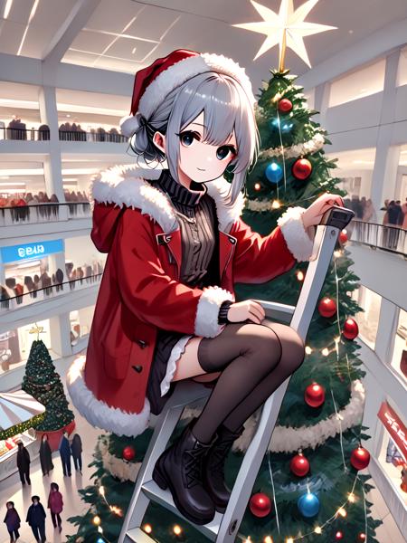 girl like christmas tree