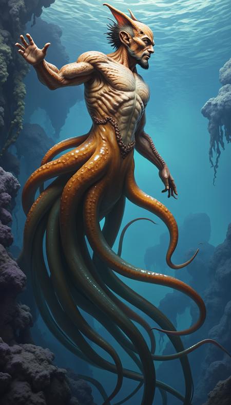 Cephalyra - Human/Squid hybrid - FLUX