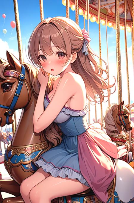 girl like riding carousel