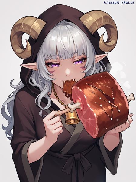 boned_meat , holding food  ( manga_meat )
