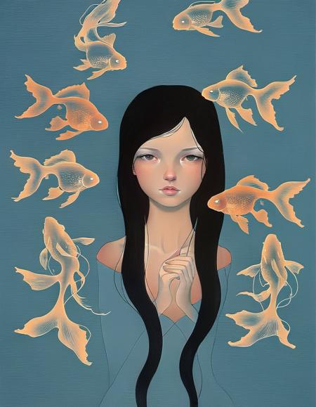 Japanese Art Nouveau - Audrey Kawasaki Style - SDXL 1.0
