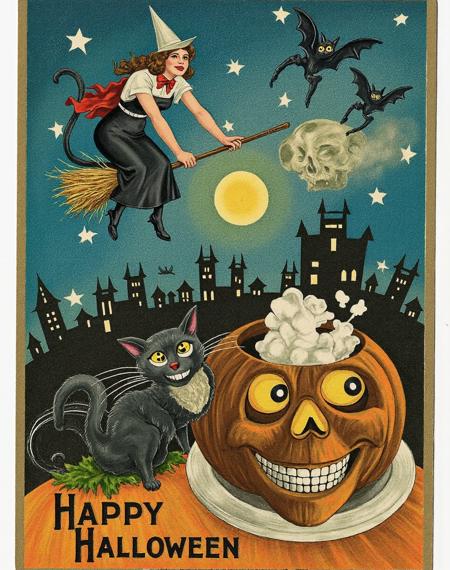 Halloween Greetings Postcard FLUX