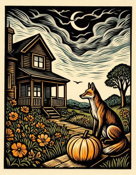 Eldritch Woodblock Print for Flux