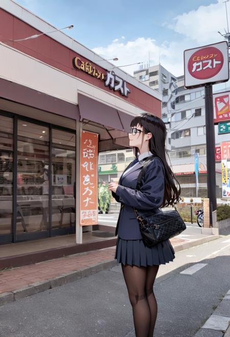 ファミレスの外観G family restaurant G SDXL