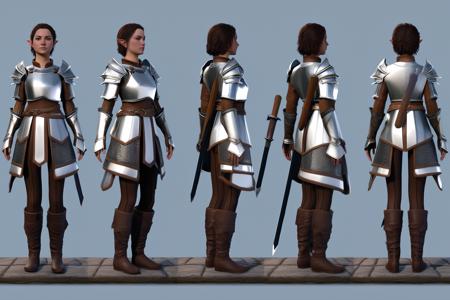 F1/XL Baldur's Gate 3 Turn, Multi-View, Turnaround, Model Sheet, Character Design