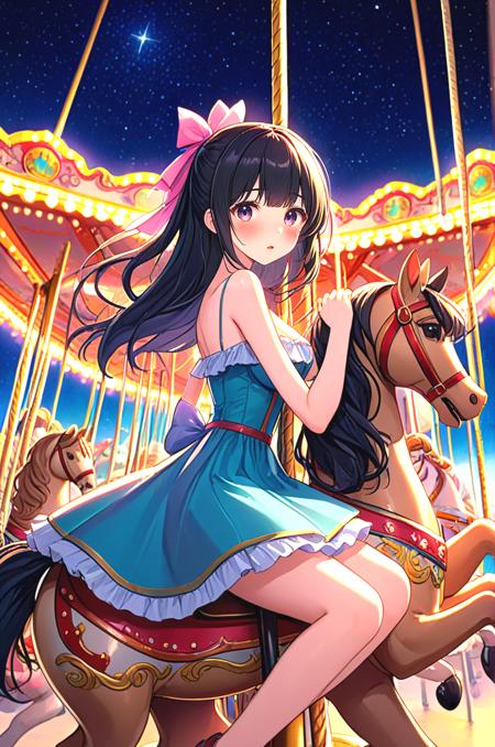 girl like riding carousel