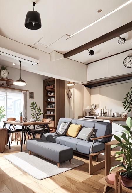 日本の住宅のLDK (living room & dining room & kitchen) SDXL