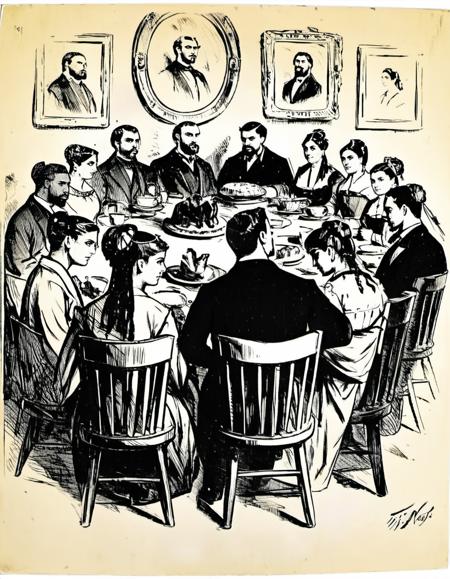 19th century political cartoon - Thomas Nast Style