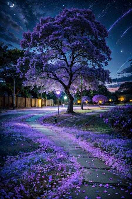 Purple Flower Tree Street