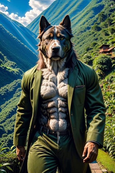 A Random Realistic Humanized Dog Character (realistic furry character)