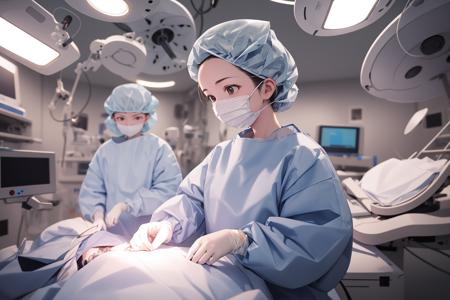 Female Surgeon / Surgical Nurse - Bouffant Cap
