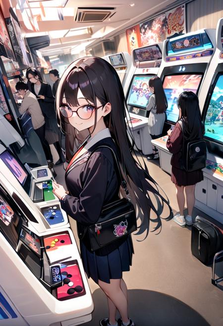 日本のゲームセンター（ビデオゲーム）SDXL
