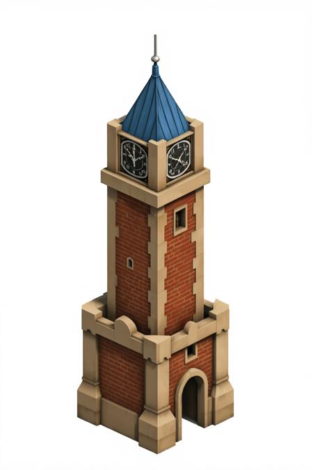 F1 Isometric 3D medieval building and Props Design