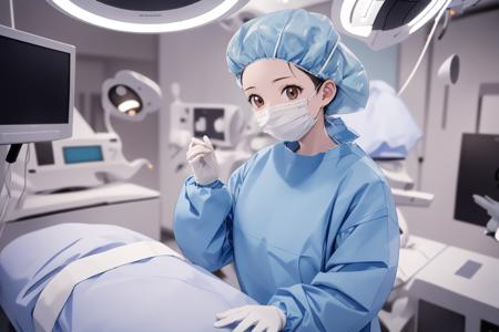 Female Surgeon / Surgical Nurse - Bouffant Cap