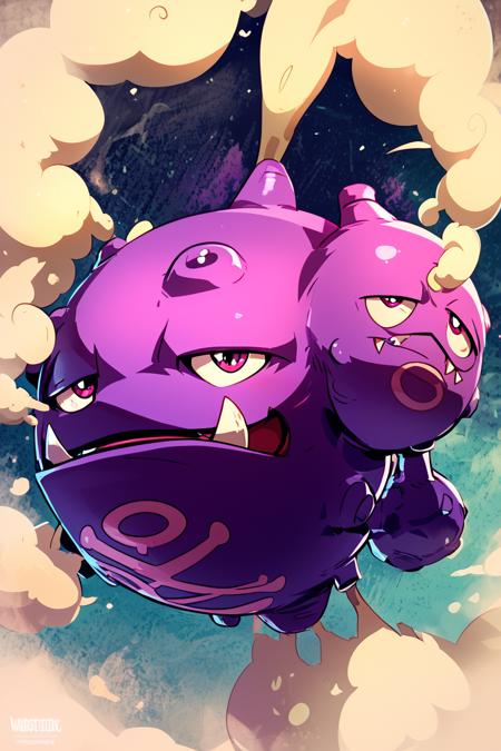 Weezing: Poison Gas Pokemon | マタドガス (Pokedex #0110) [Pony]
