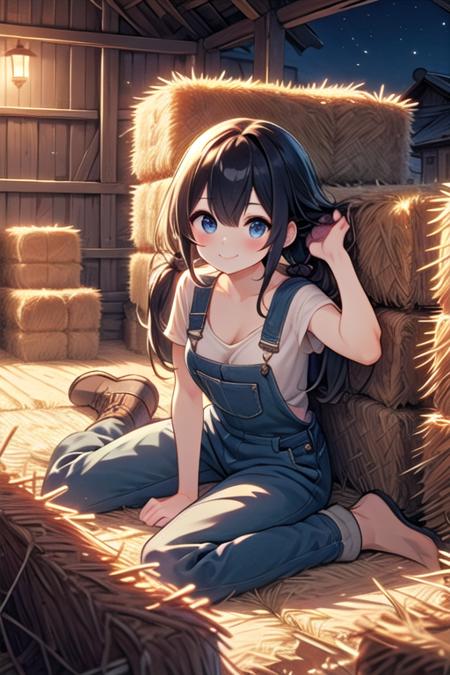 girl like hay bale