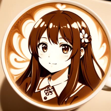 anime character latte art