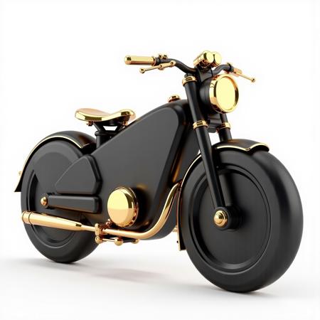 Matte Black & Metallic Gold Flux Style LoRA