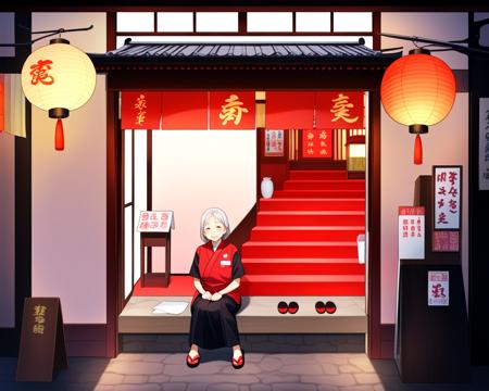 the restaurant of many orders with red stairs