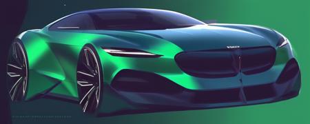 Car 2D Rendering (neutral) for Automotive design