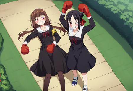 girls boxing knockdown