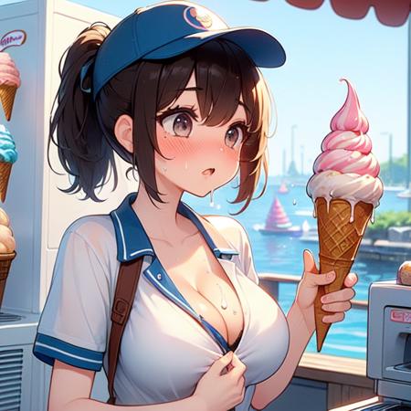 girl like  ice cream truck / ice cream machine