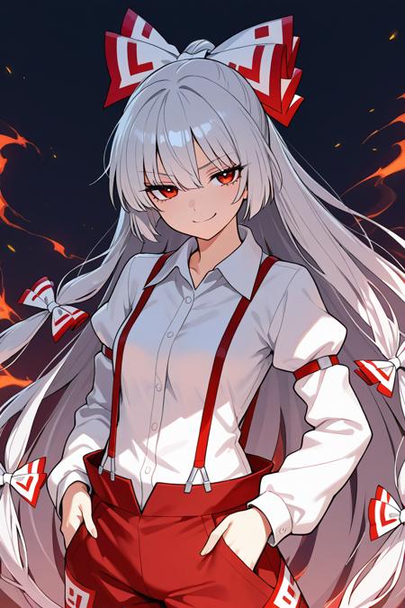 Fujiwara no Mokou: Immortal Smoke | 藤原 妹紅 (Touhou: Imperishable Night) [Illustrious & SD1.5]
