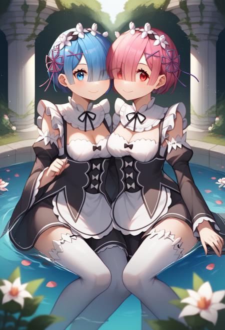 2 Girls Rem+ Ram  蕾姆 拉姆 Re:Zero 从零开始的异世界生活