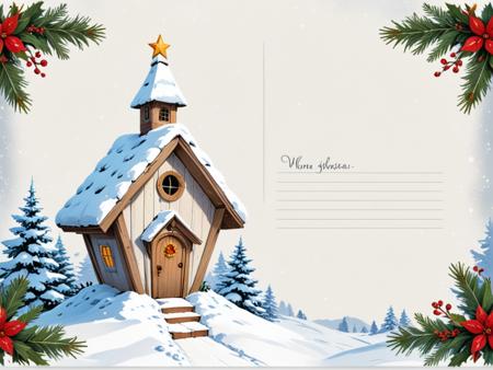 ? Christmas Postcard Template - Print your own generated X-mas card! ? [SDXL]